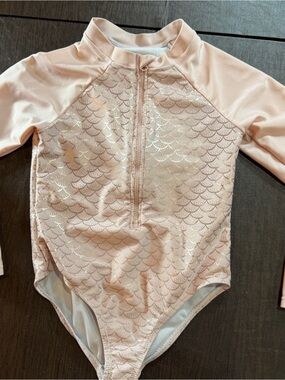 Bmagical Girls Pink Long sleeved Rashguard One Piece Swimsuit Sz 8